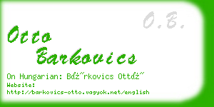 otto barkovics business card